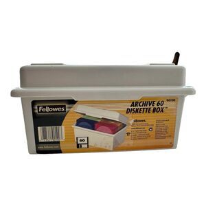 Vintage 2002 Fellowes Beige Multi-Media Organizer Holds 60 3.5" Diskette 90100